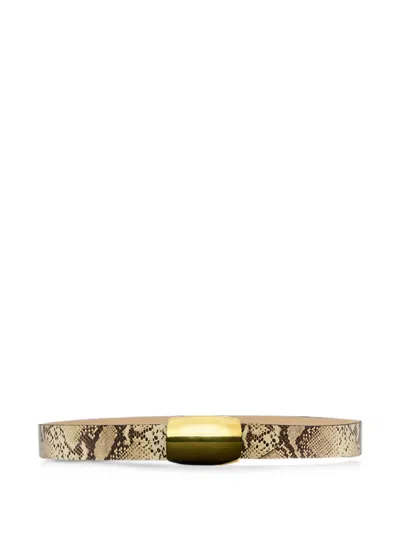 L'agence Milou Snake-effect Leather Belt In Multi