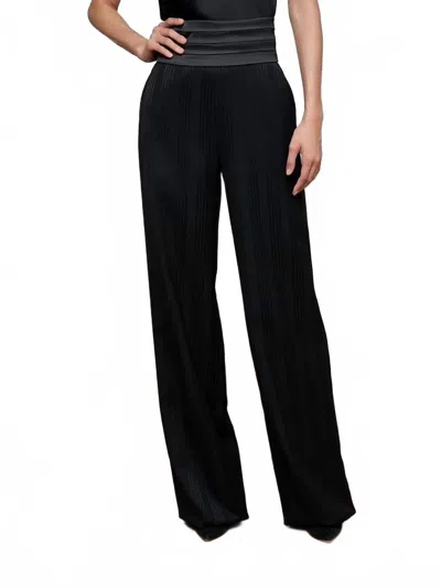 L'agence Minerva Cummerbund Trouser In Black Shadow Stripe