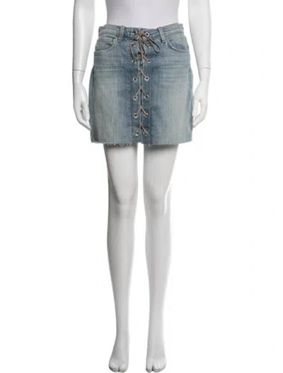 Pre-owned L'agence Mini Skirt In Blue/white