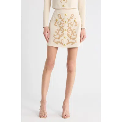 L'agence Minoru Jacquard Sweater Miniskirt In Neutral