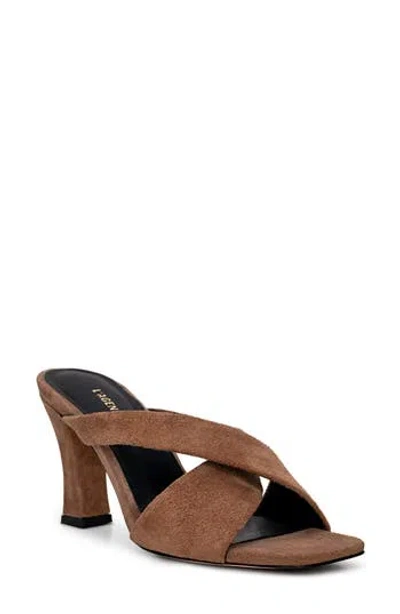 L'agence Mirabelle Slide Sandal In Sand Suede