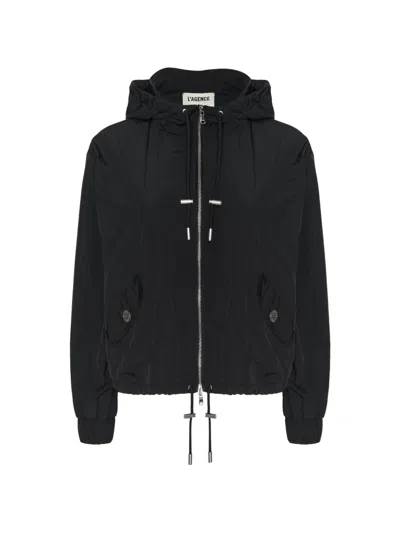 L'agence Miro Hooded Windbreaker In Black