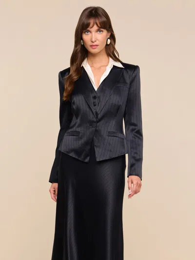 L'agence Misa Blazer In Black Pinstripe