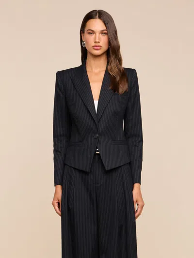 L'agence Misa Blazer In Black/grey Pinstripe