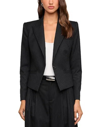 L'agence Misa Cropped Single Breasted Blazer In Black
