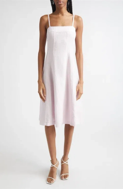 L'agence Mitzy Seamed Sleeveless Midi Dress In Pink