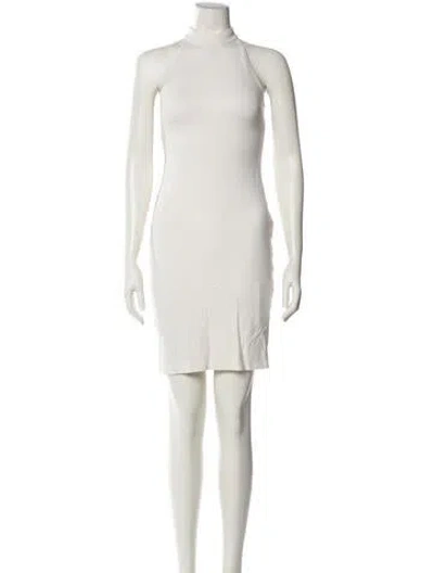 Pre-owned L'agence Mock Neck Mini Dress In White