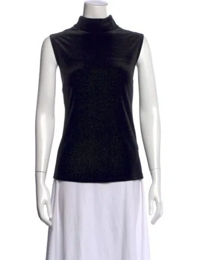 Pre-owned L'agence Mock Neck Sleeveless Top In Black