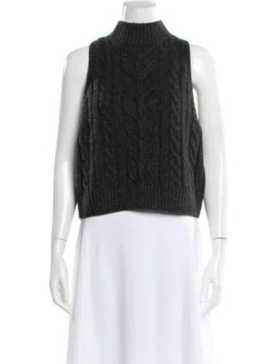 Pre-owned L'agence Mock Neck Sweater In Black