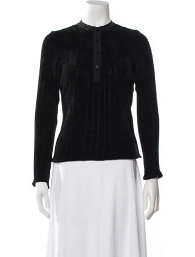 Pre-owned L'agence Mock Neck Sweater In Black