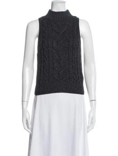Pre-owned L'agence Mock Neck Sweater In Blue
