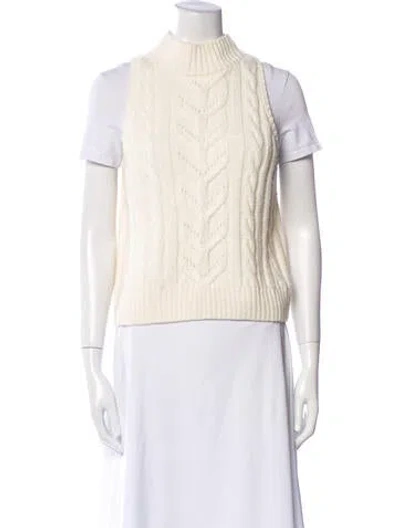 Pre-owned L'agence Mock Neck Sweater In Neutral