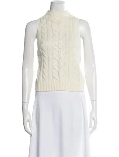 Pre-owned L'agence Mock Neck Sweater In Neutral