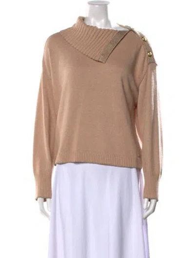 Pre-owned L'agence Mock Neck Sweater In Neutral