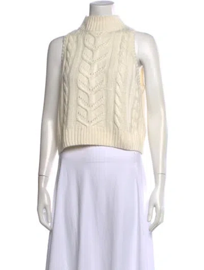 Pre-owned L'agence Mock Neck Sweater In Neutrals