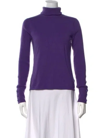 Pre-owned L'agence Mock Neck Sweater In Purple