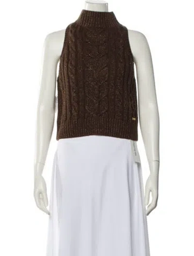 Pre-owned L'agence Mock Neck Sweater W/ Tags In Brown