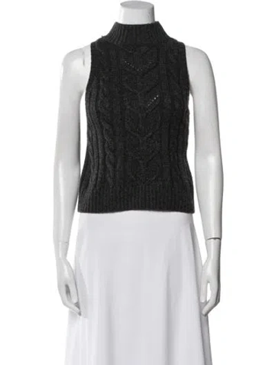 Pre-owned L'agence Mock Neck Sweater In White