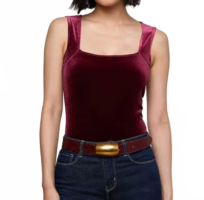 L'agence Molly Square Neck Bodysuit In Dark Port In Multi