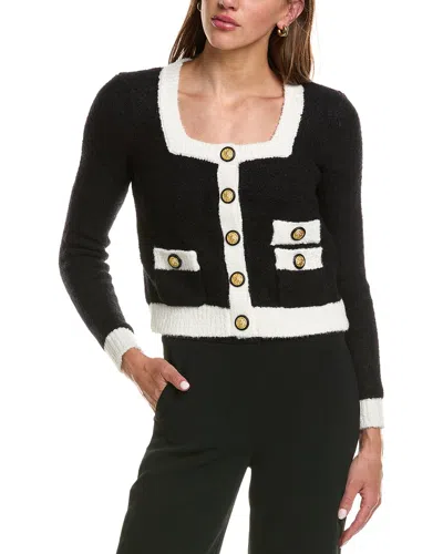 L'agence Monette Square Neck Cardigan In Black