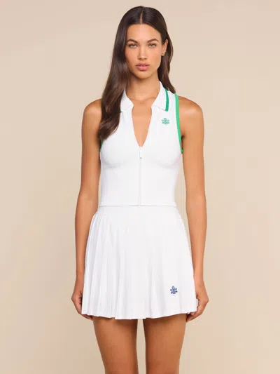 L'agence Monica Tennis Polo In White/green
