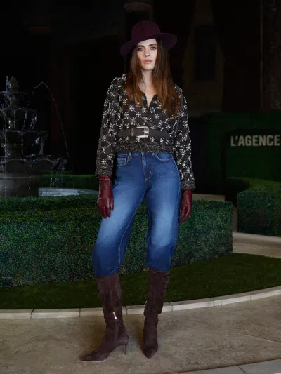 L'agence Morrisa Embellished Leather Jacket In Brown