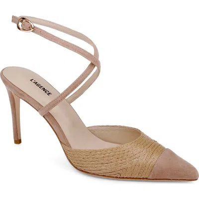 L'agence Moselle Ankle Strap Pointed Cap Toe Pump In Yellow