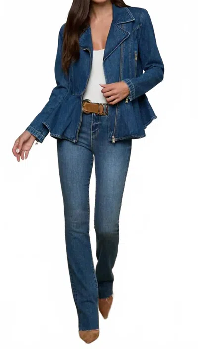 L'agence Moxie Peplum Jacket In Norton In Blue
