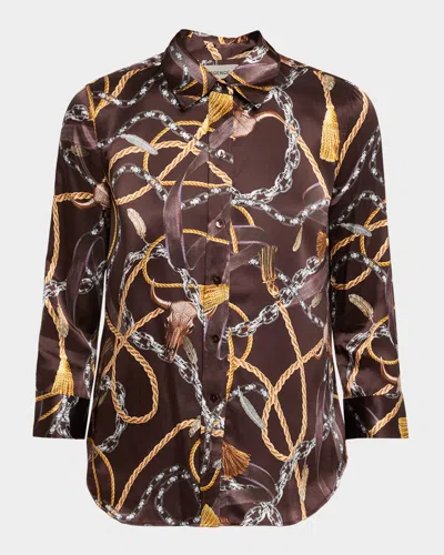 L'AGENCE MULTI MIX WESTERN CHAIN DANI SILK BLOUSE