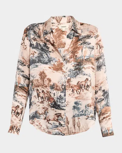 L'AGENCE MULTI-WESTERN TOILE TYLER SILK BLOUSE