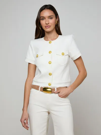 L'agence Nawa Short Sleeve Jacket In White