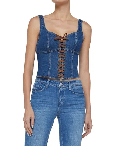 L'agence Nayeli Corset Tank Top In Blue