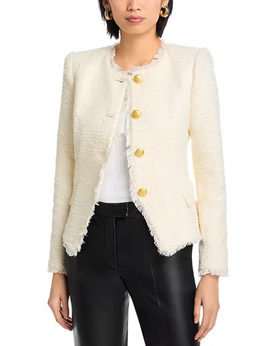 L'agence Nerina Collarless Structured Blazer In Neutral