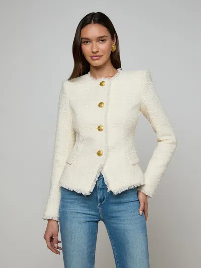 L'agence Nerina Tweed Blazer In White