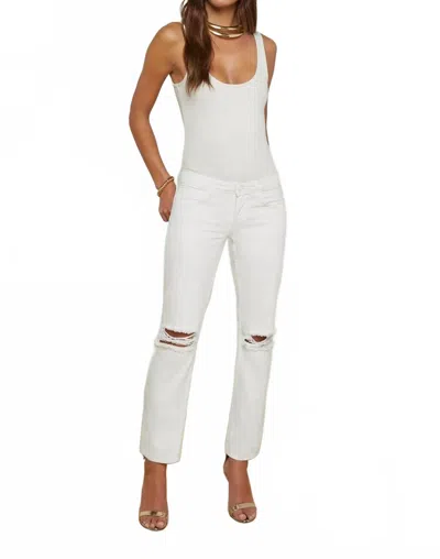 L'agence Nevia Slouchy Straight Leg Jeans In Blanc In White