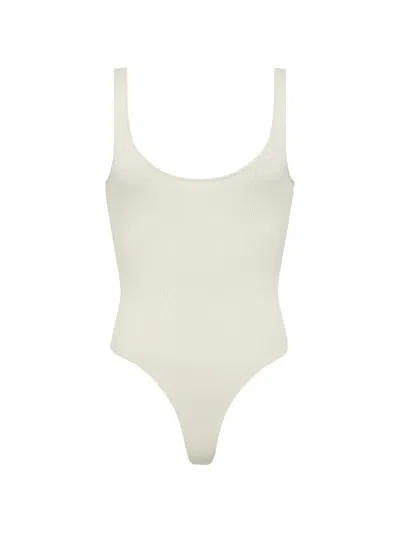 L'agence Nica Ribbed Bodysuit In White