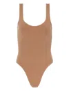 L'agence Nica Scoop-neck Ribbed-tank Bodysuit In Neutral