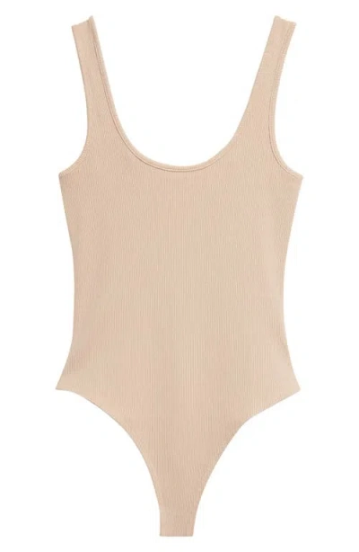 L'agence Nica Scoop Neck Tank Bodysuit In Brown