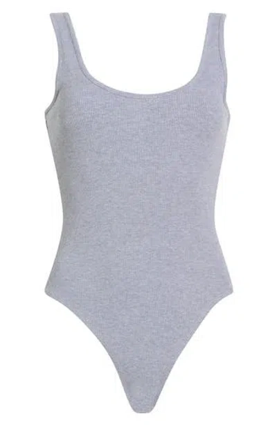 L'agence Nica Scoop Neck Tank Bodysuit In Gray