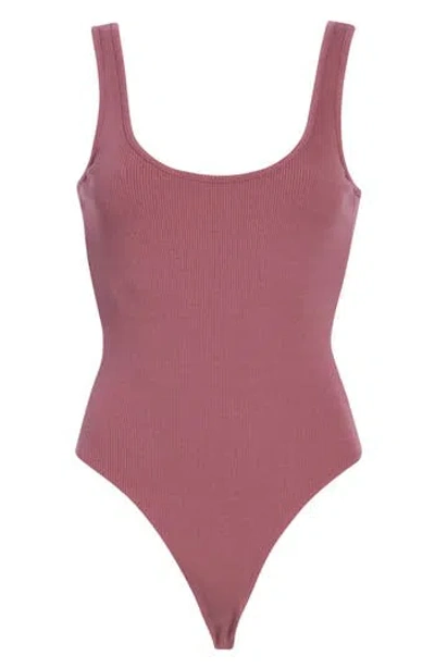 L'agence Nica Scoop Neck Tank Bodysuit In Red