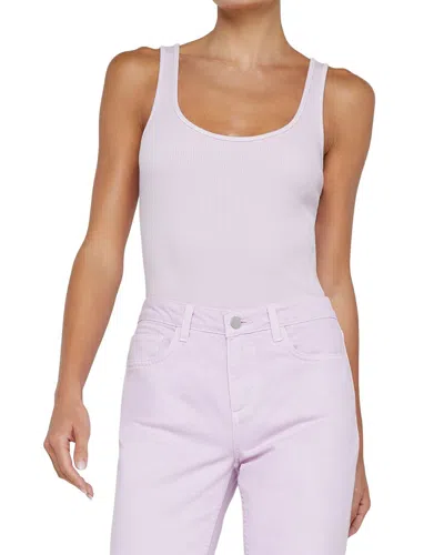 L'agence Nica Scoop Neck Tank Bodysuit In White