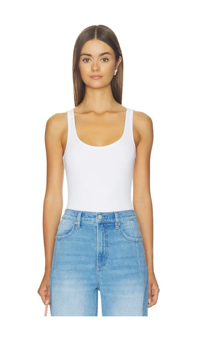 L'agence Nica Scoop Neck Tank Bodysuit In White