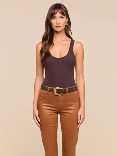L'agence Nica Scoopneck Bodysuit In Dark Java