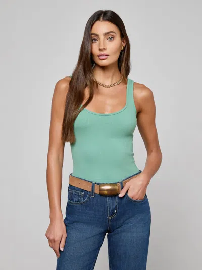 L'agence Nica Scoopneck Bodysuit In Green