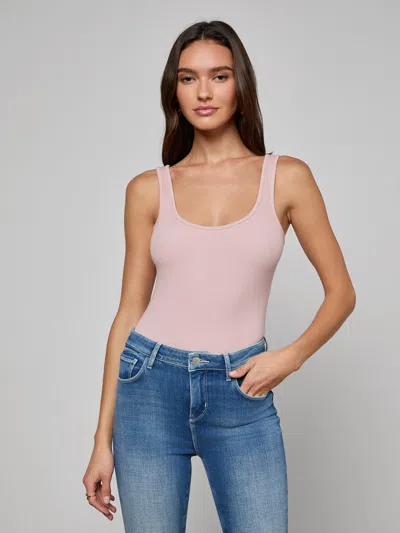 L'agence Nica Scoopneck Bodysuit In Pink