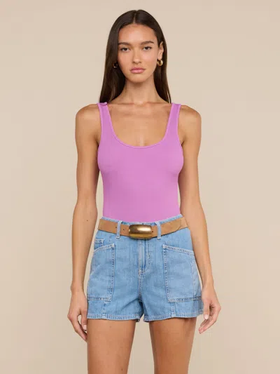 L'agence Nica Scoopneck Bodysuit In Purple
