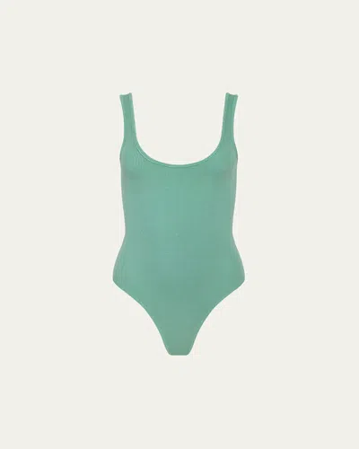 L'agence Nica Scoop-neck Tank Bodysuit In Neutral