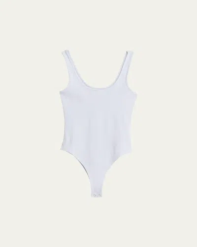 L'agence Nica Scoop-neck Tank Bodysuit In White