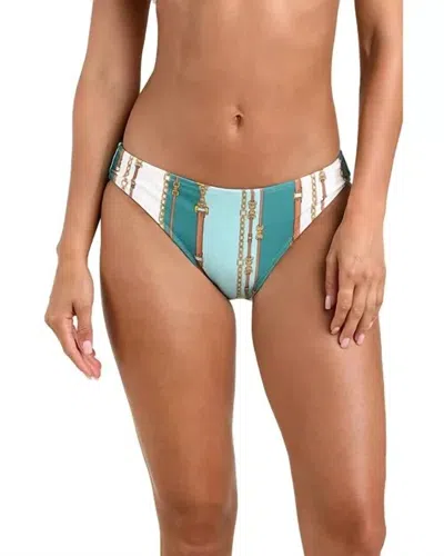 L'AGENCE NICOLE BELT STRIPE CLASSIC BIKINI BOTTOM IN MULTI