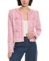 L'agence Niko Tweed Jacket In Pink